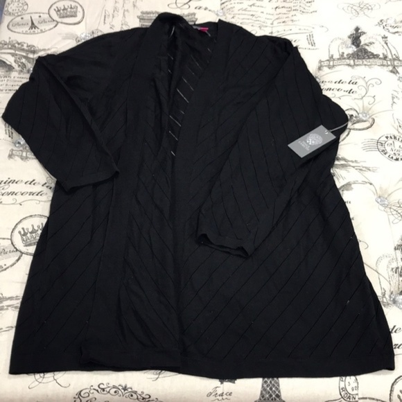 Plus Size Women's Vince Camuto Pointelle Open Fron - Picture 2 of 6